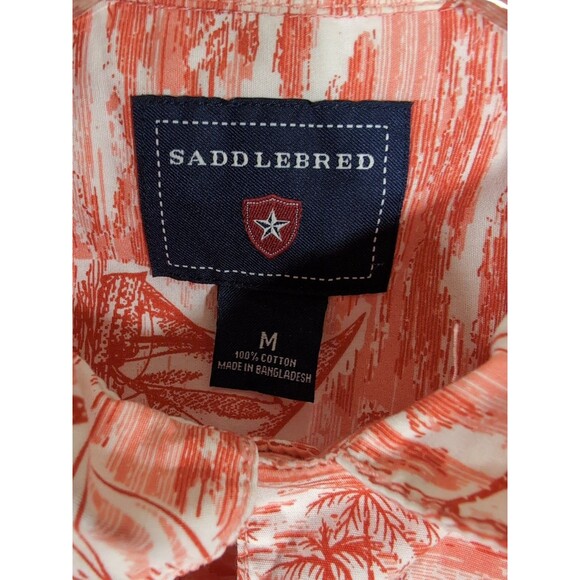 SADDLEBRED Nautical Print Multicolor Men's Button Up Shirt Size Medium - Picture 2 of 11